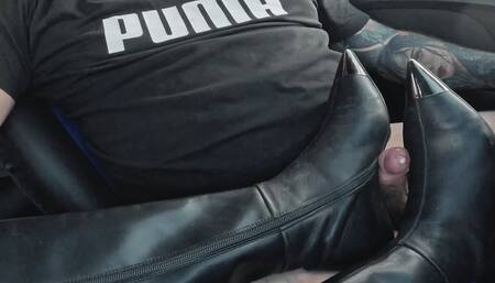 Lick the cum off my boot slave