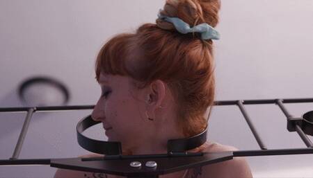 Christian bound with spanking machine