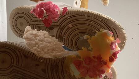 A Crushing Dream in Nike Air sneakers - egg and food crush, POV and underglass views - HD