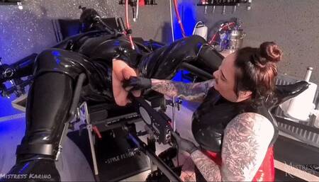 Milking draining and anal play with rubber slave - Full Clip