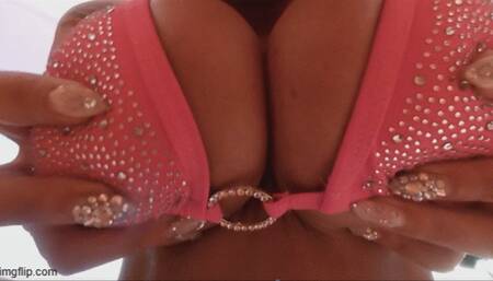 Smushed in Bella Ink's boobs & under her bum VR4K