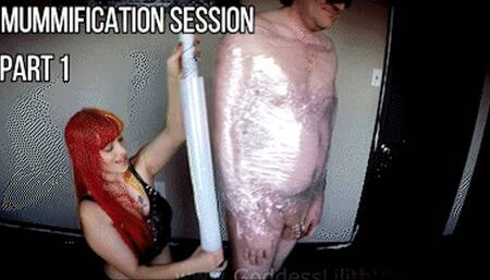 Spanking & Paddling My MUMMIFIED slave!