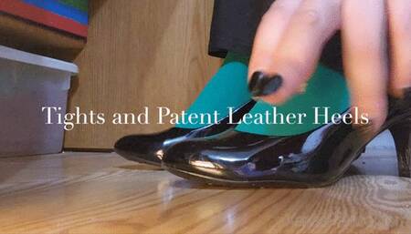Tights and Black Patent Leather Heels