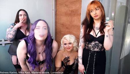 Four Goddesses Smoking Cigarettes