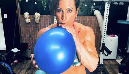 Muscle Milf Kandylegs Balloon Popping Video Part 2