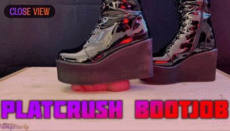 PLATCRUSH Bootjob in Platform Knee Sexy Heels with TamyStarly - (Close Version) - CBT, Ballbusting, Heeljob, Femdom, Shoejob, Ball Stomping, Foot Fetish Domination, Footjob, Cock Board, Crush, Trampling
