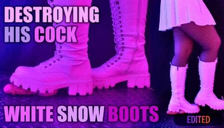 Aggressive Bootjob in White Combat Snow Boots, Post Orgasm Stomping with TamyStarly - (Edited Version) - CBT, Ballbusting, Heeljob, Femdom, Shoejob, Ball Stomping, Foot Fetish Domination, Footjob, Cock Board, Crush, Trampling
