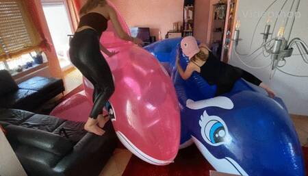 2 girls vs 2 big orcas part 1