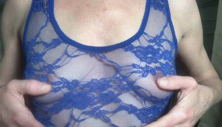 Blue lace titties