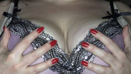 Full natural breast tease