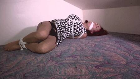 2305ASHLEE-Hogtied and gagged-Stash her up in the Attic!