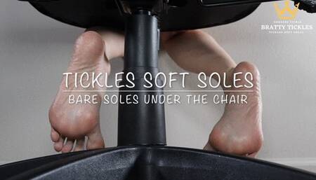 Bare Sole Under the Chair-Voyeur-Watch Tickles’ Soft Soles Feet & Toes Flex, Stretch, Wrinkle