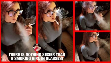 There Is Nothing Sexier than a Smoking Girl in Glasses, Looking Up at You