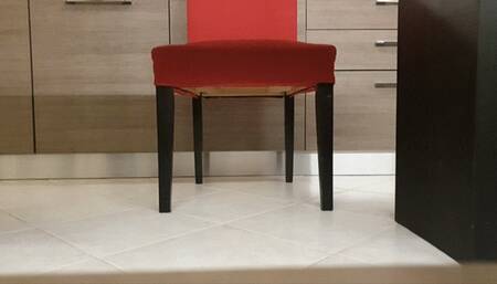 I sit on my office chair with my high blach anjle boots and my socks and cross my legs and do some shoeplay again and again and again