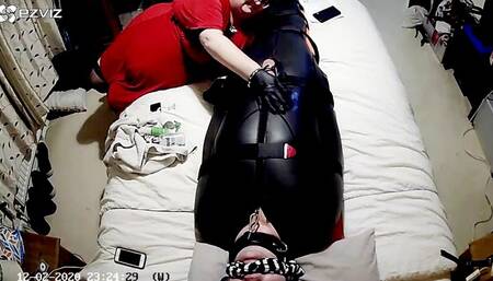 Neoprene sleepsack edging, polishing and post orgasm torment PART 2 CAM 1-gloves,BBW domination,BBW bondage,sleep sack,amateur,male bondage,man in bondage,bound and gagged man,man tied up,agreement,handjob,edged,stockings,pantyhose,