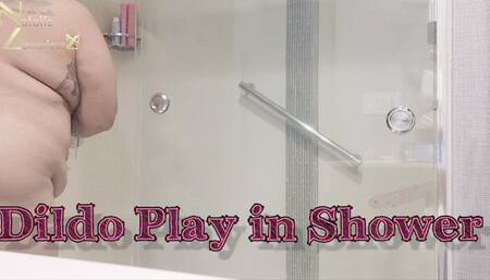 Dildo Play in the Shower suck and fuck