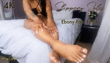 Slippery Soles - Ebony Foot Fetish - 4K