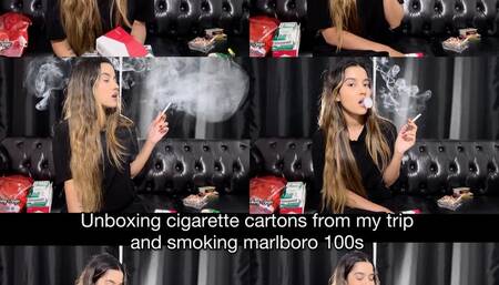Unboxing the cigarette cartons I've got in Mexico