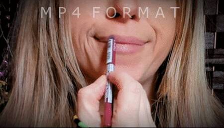 Deep Purple Lips Blowing Bubbles (HD) MP4