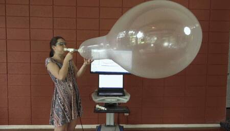Anastasia Blows Several Round Balloons to Bursting (MP4 - 720p)