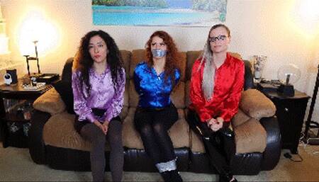 Khrystal, Mina and Summer in a real escape challenge! 3 girls tied up and gagged trying to get out of the ropes for real