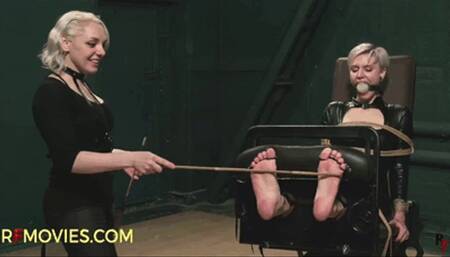 Sayori spanks and tickles feet of bound and gagged Astrid (HD 720p MP4)