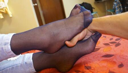 I'm here to caress and massage your shaped hosed feet! - MOV