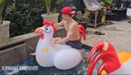 Moore Bliss Rides Inflatable Cock