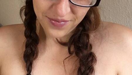 Topless Cutie Smoking Marlboro Light 100 in Pigtails