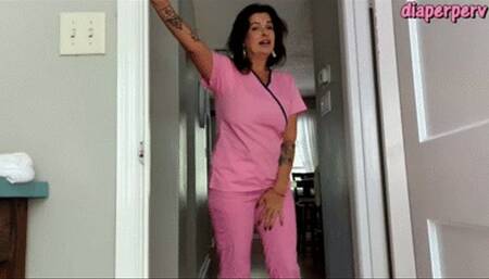 INEED2PEE Nurse Brandon wetting her scrubs uniform pee