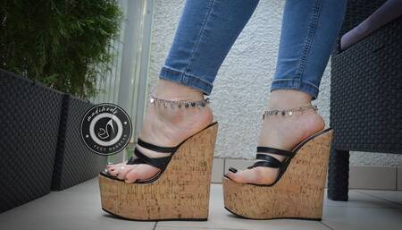 cork platform thongs - sexy flip flops