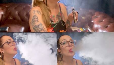 Coughing - Pov- Close-up - Vaping - Nose exhales - Long drag