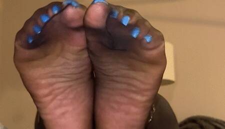BLACK NYLON AND BLUE PEDI VOICEOVER JOI BY GODDESSMONAY