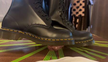 3 Cumshots with 2 different DR Martens boots by Mistress Monica