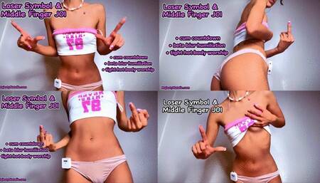 Loser Symbol and Middle Finger JOI! KINKS: Humiliation, Small Tits, Censored Porn