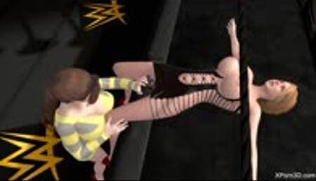 FEMALE WRESTLING Combat - 3D Hentai - Hot Busty Babes Fighting - Full HD MP4 1080p