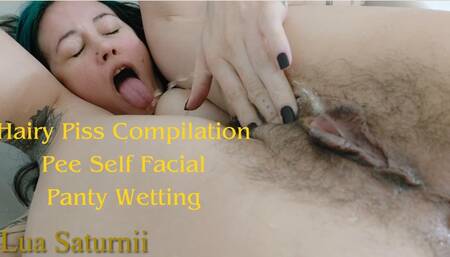 Hairy Pee Compilation Self Piss Facial