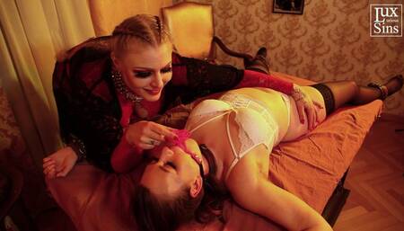 Naughty sub gets tied, teased and fucked with alien tongue