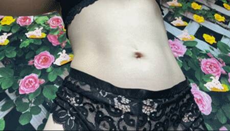 Yellow Butterfly Dangle Belly Button Fingering (HD) WMV