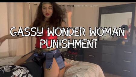 Wonder Woman tie up and face fart a enemy
