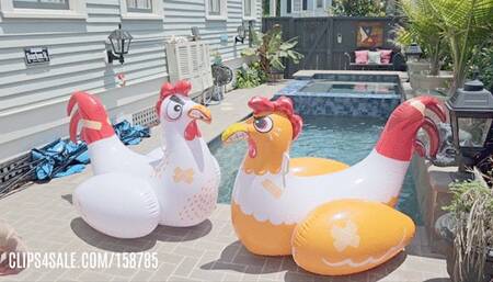 Riding An Inflatable Cock