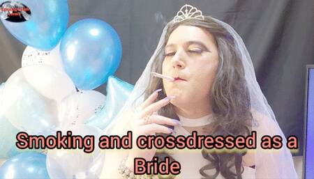 Smoking and crossdressed as a Bride - SFL214