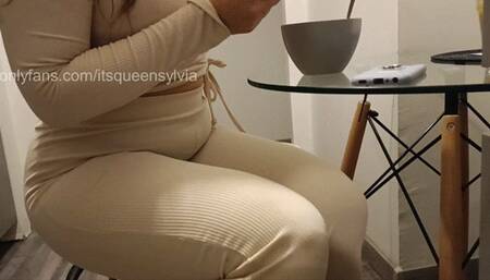 Tiny Slave's Dinner Time in My Ass (Giantess Sylvia)