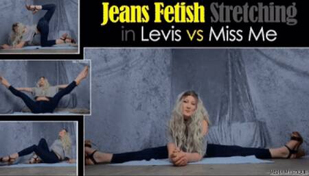 Jeans Fetish: Stretching in Levis vs Miss Me - wmv