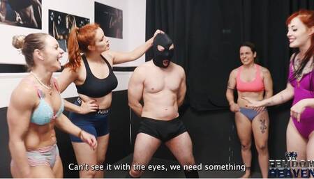 Ballbusting gangbang by Mel Fire and her sadistic friends (wmv)