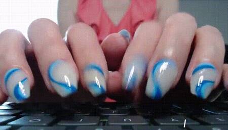 Hand Worship - Blue Nails