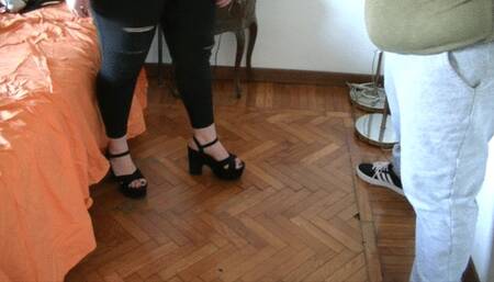 Ballbusting in platform shoes (full clip) mp4