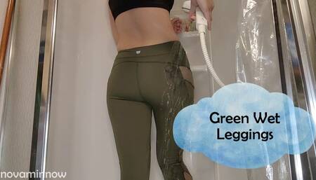 green wet leggings