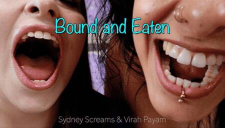 Bound and Eaten ft Virah Payam - A same size vore scene featuring: burping, bloated belly, femdom POV, and female domination - 720 WMV