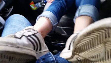 nice cock trample and happy end over adidas superstar